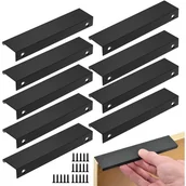 Zawiasy, okucia i inne akcesoria - Uchwyt meblowy - aluminiowy - 10 sztuk - rozstaw otworów 160 mm - czarny - miniaturka - grafika 1