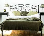 Łóżka - Łóżko metalowe kute "Iris" jeden szczyt - miniaturka - grafika 1