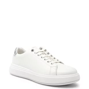 Calvin Klein Skórzane trampki RAISED CUPSOLE LACE UP - Trampki damskie - miniaturka - grafika 1