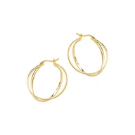 Biżuteria dla dzieci - Srebrne kolczyki 925 podwójne koła pozłacane - miniaturka - grafika 1