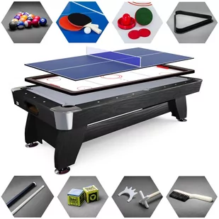 Stół bilardowy spływowy Vip Extra 9 FT czarno szary z nakładką ping-pong cymbergaj - Stoły bilardowe i akcesoria - miniaturka - grafika 1