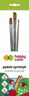 Zestaw pędzli syntetycznych mix A 3 szt Happy Color - Pędzle - miniaturka - grafika 1
