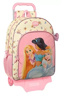 PRINCESAS DISNEY Magical duży plecak szkolny z wózkiem, plecak dla dzieci, odpowiedni dla dzieci, wygodny i wszechstronny, wytrzymały, 33x15x42 cm, Różowy i beżowy, Różowy i beżowy, Estándar, Casual - Plecaki szkolne i tornistry - miniaturka - grafika 1