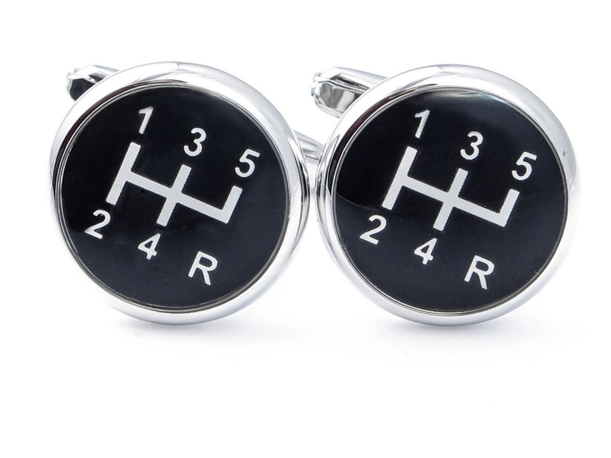 Spinki do mankietów - czarne gałki skrzyni biegów U200