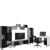 Inne meble do salonu - Zestaw Mebli do Salonu 2 Boss MebloCross Biały Mat / Sonoma Jasna - miniaturka - grafika 1