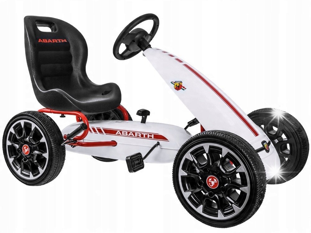 Licencjonowany GOKART ABARTH na pedały dla dzieci 30kg Miekkie koła PA0167