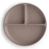 Miseczki i talerzyki dla dzieci - Trójdzielny talerz silikonowy z przyssawką PINK, BabySteps - miniaturka - grafika 1