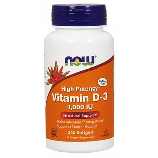 Now Foods NOW High Potency Vitamin D-3 1,000 IU 360caps - Witaminy i minerały - miniaturka - grafika 1