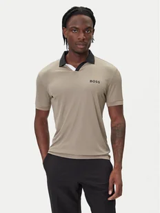 BOSS Polo Palle 50543348 Beżowy Slim Fit - Koszulki męskie - miniaturka - grafika 1
