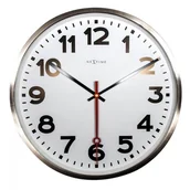 Zegary - Nextime Zegar ścienny Super Station, biały - miniaturka - grafika 1