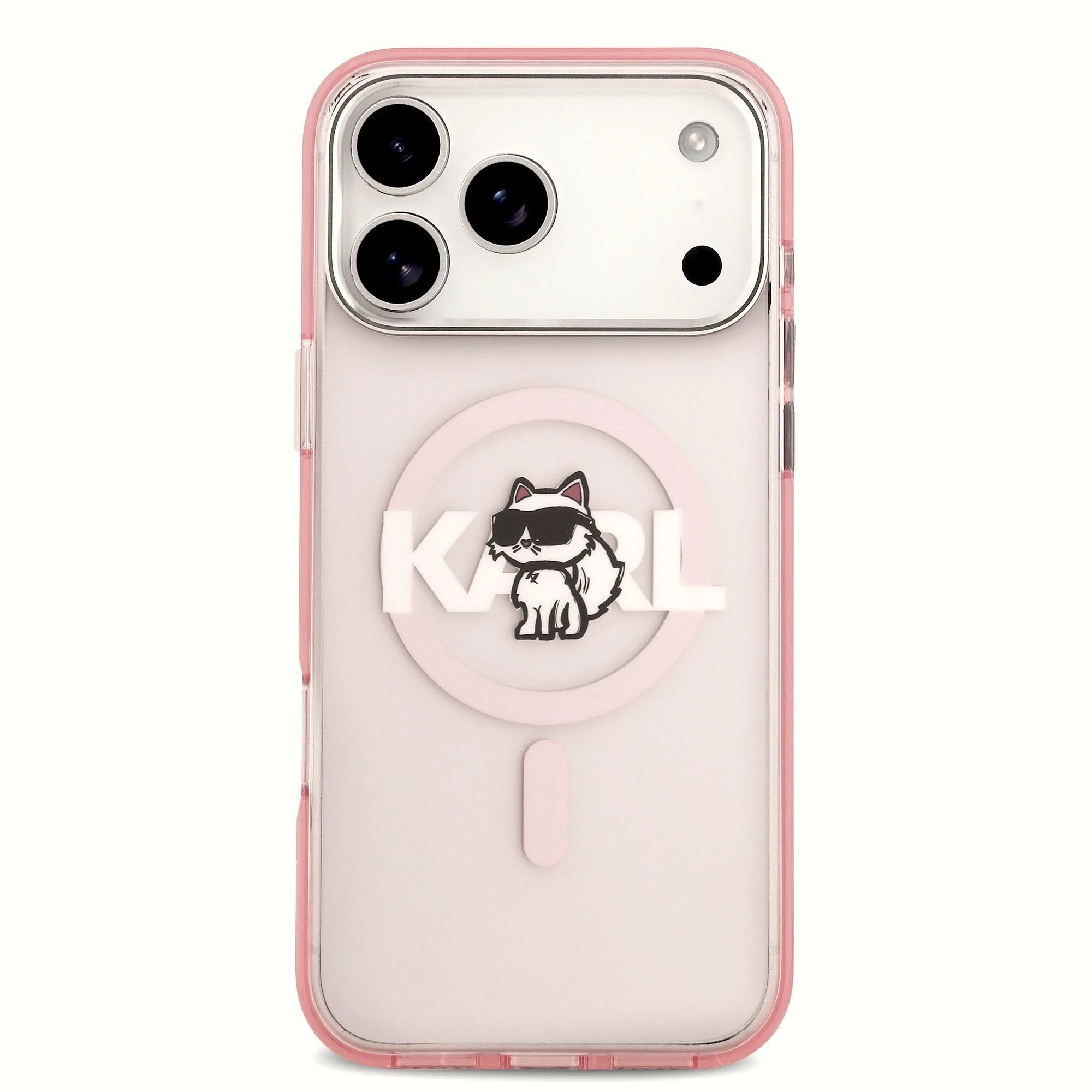 KARL LAGERFELD futerał do IPHONE 17 Pro Max kompatybilny z MagSafe KLHMP17XHGCHGKBP IML Choupette Sketch Logo różowy