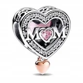 Wisiorki - Charms do bransolet SERCE MAMA dla mamy SREBRO C387 - miniaturka - grafika 1