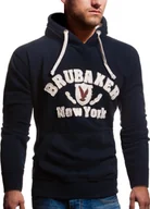 Bluzy męskie - BRUBAKER bluza męska z kapturem N.Y. Orzeł granatowy rozmiar XL - miniaturka - grafika 1