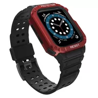 Etui i futerały do telefonów - Protect Strap Band opaska z etui do Watch 7 / 6 / 5 / 4 / 3 / 2 / SE (45 / 44 / 42mm) obudowa pancerny pokrowiec na zegarek czarny - miniaturka - grafika 1
