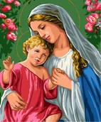 Malowanie po numerach - Malowanie po numerach Maryja z dzieckiem 40x50cm 1006810 - miniaturka - grafika 1