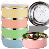 Pojemniki kuchenne - POJEMNIK TERMICZNY NA ŻYWNOŚĆ ZUPĘ OBIADOWY TERMOS STAL NIERDZEWNA 2,8L 4 EL. - miniaturka - grafika 1