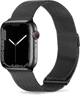 PASEK DO ZEGARKA APPLE WATCH 1/2/3/4/5/6/7/8/9/SE 38/40/41mm CZARNY STAL - Akcesoria do smartwatchy - miniaturka - grafika 1