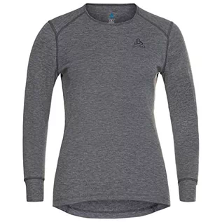 Koszulki i topy damskie - ODLO Damska koszulka z okrągłym dekoltem L/S Active Warm Eco T-shirt Szary Steel Grey Melange XL 159101 - grafika 1