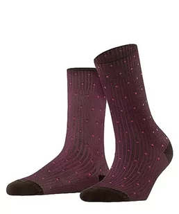 FALKE Damskie skarpety Rib Dot z ekologicznej bawełny, cienkie wzory, 1 para, brązowy (Dark Brown 5235), 40 EU - Skarpetki damskie - miniaturka - grafika 1