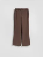 Spodnie damskie - Reserved - Spodnie z paskiem - ciemnobrązowy - miniaturka - grafika 1