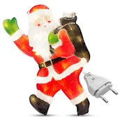 Bombki - Zawieszka Na Okno Mikołaj Zasilanie Z Sieci - miniaturka - grafika 1