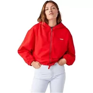 Bluzy damskie - Wrangler Damska bluza z kapturem z zamkiem błyskawicznym, Formula RED, mała - miniaturka - grafika 1