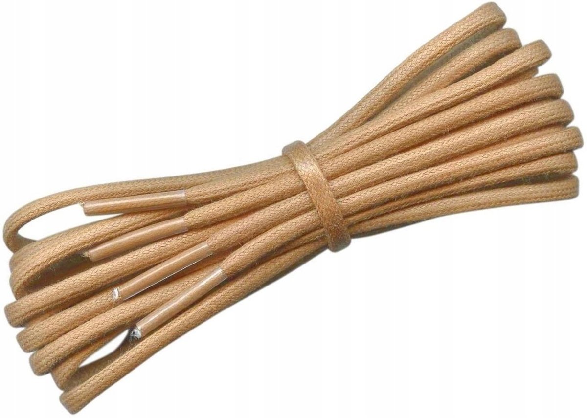 WOSKOWANE Sznurówki BEŻOWE Sznurowadła 90 cm CIENKIE Okrągłe Fi 2 mm G9-10