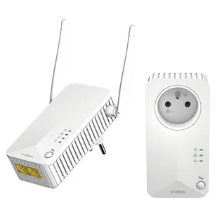Strong POWERLWF600DUOFR Karta sieciowa do PowerLine 600 Mbit/s Przewodowa sieć LAN Wi-Fi Biały 2 szt. - Powerline communications - miniaturka - grafika 1