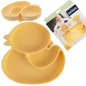 Miseczki i talerzyki dla dzieci - Talerz dla dziecka silikonowy dzielony 19,5x19 cm - miniaturka - grafika 1