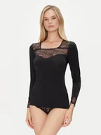 Piżamy damskie - YSABEL MORA Koszulka piżamowa 19049 Czarny Slim Fit - miniaturka - grafika 1