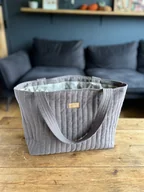 Torebki damskie - Torba lniana Everyday - brąz - miniaturka - grafika 1