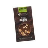 Czekolada - Czekolada mleczna M.Pelczar Chocolatier bez cukru z orzechami laskowymi 45g - miniaturka - grafika 1