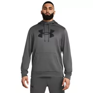 Bluzy sportowe męskie - Męska bluza treningowa nierozpinana z kapturem Under Armour UA Armour Fleece Big Logo HD - szara - UNDER ARMOUR - miniaturka - grafika 1