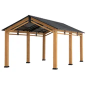 Altany ogrodowe - Altana ogrodowa 3,35x6m wiata garażowa drewniana antracyt - miniaturka - grafika 1