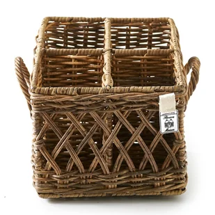 Riviera Maison Rustykalny kosz rattanowy Couvert Basket 31x48x22 cm - Kosze wiklinowe - miniaturka - grafika 1