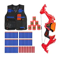 Zabawki militarne - Nerf Elite Dragonpower łuk Skyblaze F0809 + 50 strzałek + kamizelka + cele - miniaturka - grafika 1