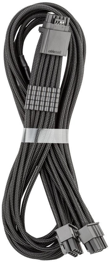 CableMod C-Series Pro ModMesh 12V-2x6-Kabel, Sleeved, 16-Pin zu 2x 8-Pin, für Corsair Type 4 und 3 PSUs - schwarz, 60cm CM-PCSR-16P2-N60KK-5PK-R-SS