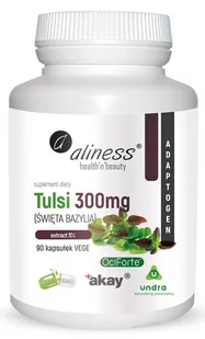 Medicaline Aliness Tulsi ŚWIĘTA BAZYLIA extract 5% 300 mg x 90 kaps vege - Układ nerwowy - miniaturka - grafika 1