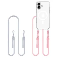 Etui i futerały do telefonów - Etui TECH-PROTECT Flexair Chain MagSafe do Apple iPhone 16 Przezroczysto-szaro-różowy - miniaturka - grafika 1