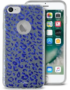 Shine Leopard Glitter Cover Blue dla Apple iPhone 7/8/SE 2020 - Etui i futerały do telefonów - miniaturka - grafika 1
