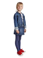 Rajstopy - Rajstopy dziewczęce bawełniane ze srebrną nitką LOVE jeansowe 128-134 YOCLUB - miniaturka - grafika 1