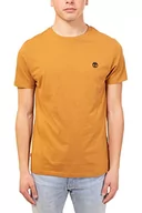 Koszulki męskie - Timberland TFO Chest Logo Tee, T-shirty Męskie, Żółty (Wheat Boot), XL, Braun - miniaturka - grafika 1