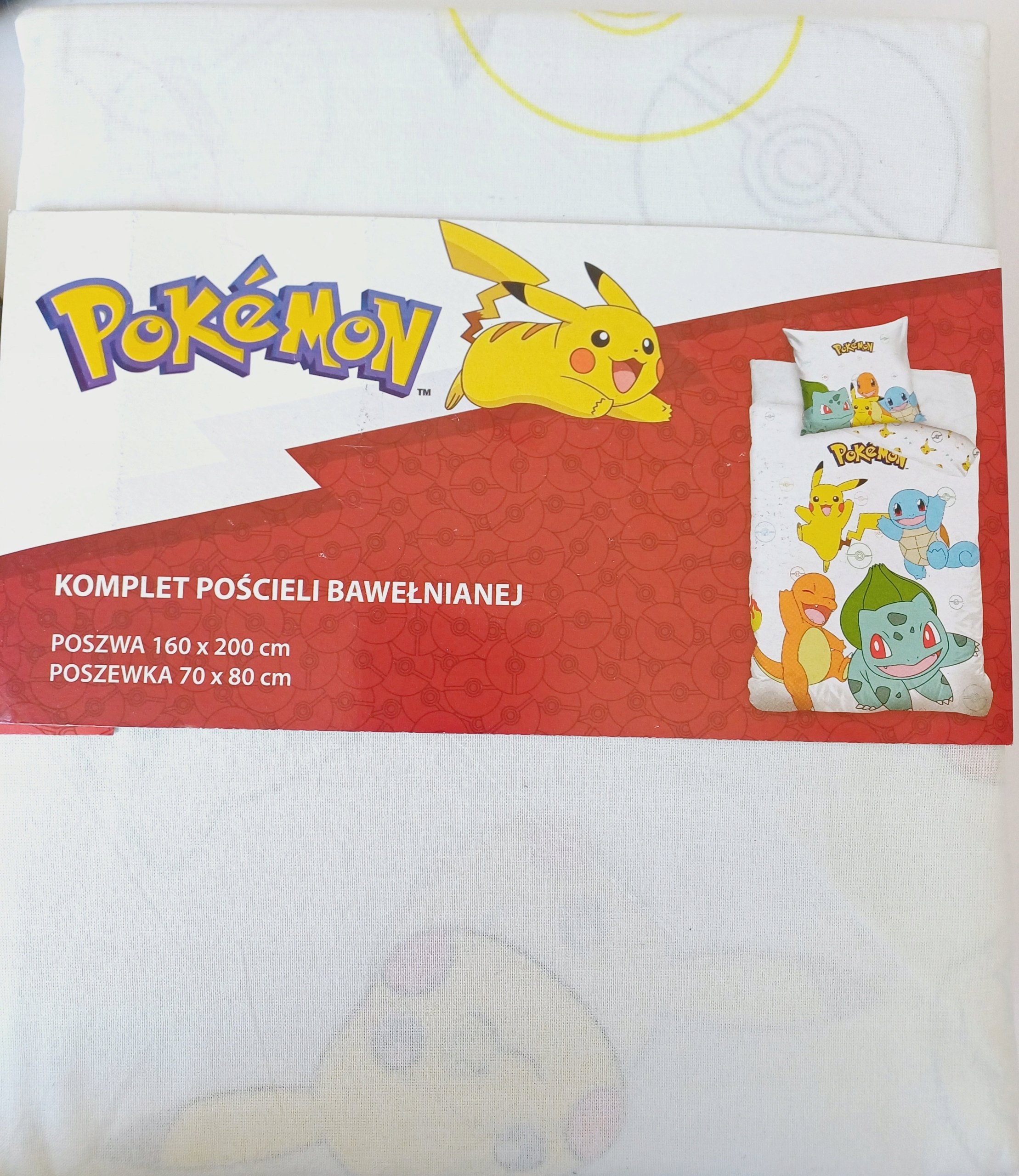 Komplet pościeli Carbotex 160 x 200 cm wielokolorowy Pokemon