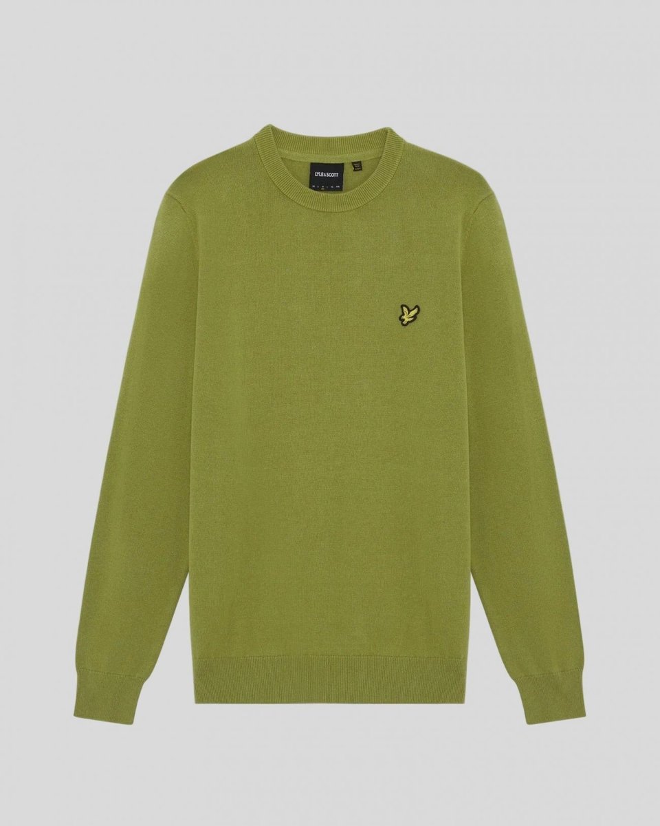 bluzka męskie lyle and scott 1874 kn2136v bawełna crew y123 shrub zielony