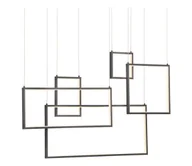 Lampy sufitowe - Redo 01-2318 - LED Żyrandol ściemnialny na lince PLANA LED/80W/230V czarny - miniaturka - grafika 1