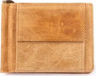 Portfele - WILD Portfel Męski Banknotówka Skórzana z Klipsem Z miejscem na Karty i Monety RFID Beżowa Piaskowa - miniaturka - grafika 1