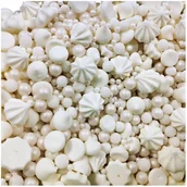 Dodatki do ciast w proszku - Posypka ozdoby na tort bezy perełki dekoracje urodzinowe biały perła mix - miniaturka - grafika 1