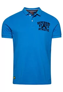 Superdry koszulka polo haftowana bluza męska, Neptune Blue, XL - Koszulki męskie - miniaturka - grafika 1