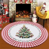 Dywany dla dzieci - Okrągły dywanik, dywanik do sypialni z kryształowego aksamitu „Wesołych Świąt”, dywanik do pokoju dziecięcego, antypoślizgowy, zmywalny dywanik do sal - miniaturka - grafika 1