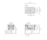 Bidety - Galassia Meg11 Bidet podwieszany 55x35 cm czarny mat 5412NEMT - odbiór osobisty: Kraków, Warszawa - miniaturka - grafika 1
